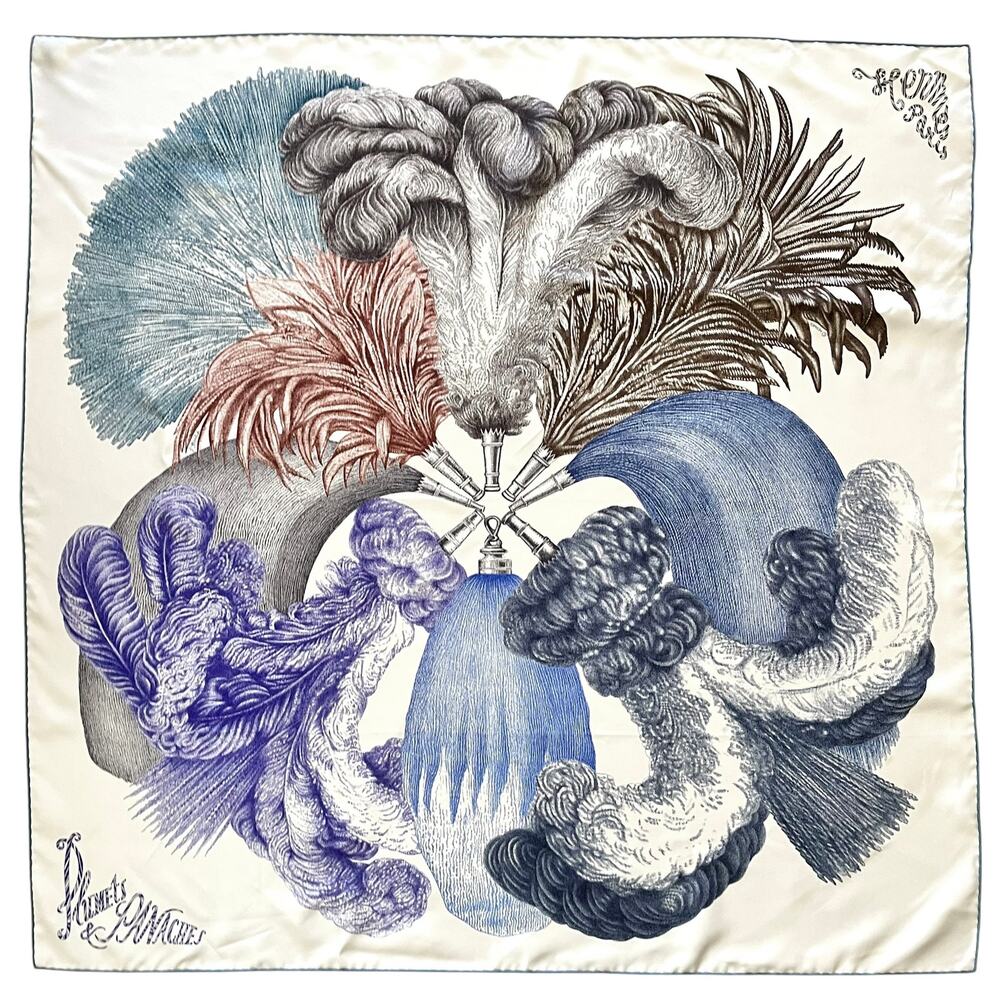 Hermès Plumets et Panaches Carré 90 - Hermes Printed Silk Twill Square Scarf